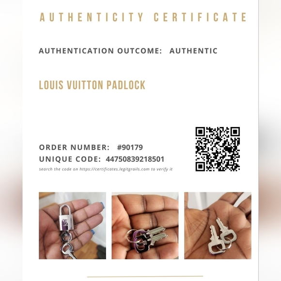 ✨️ RARE LOUIS VUITTON #️⃣ 3️⃣1️⃣5️⃣  Silver Lock with 2 KEYS + COA ✨️ - Picture 9 of 9